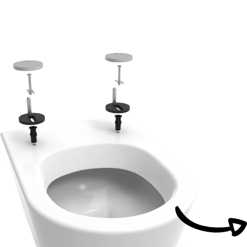 Installation of PURE-D toilet seat step 2